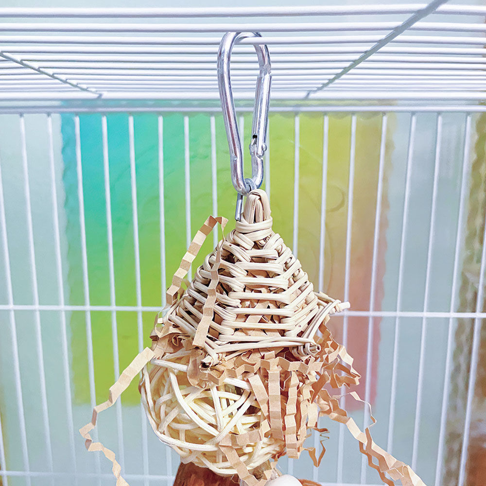 Parrot Bird Toys Wood Chip Flower Chewing String Natural Fruit Rattan Shredded Paper Chewing Relieve Boredom Birdcage Supplies