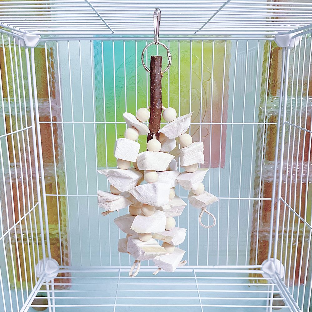 Cuttlefish Bone Calcium Supplement Mouth Grinding Toys For Large Parrots Chewing Toys String Mouth Grinding Training Venting Foraging Swing