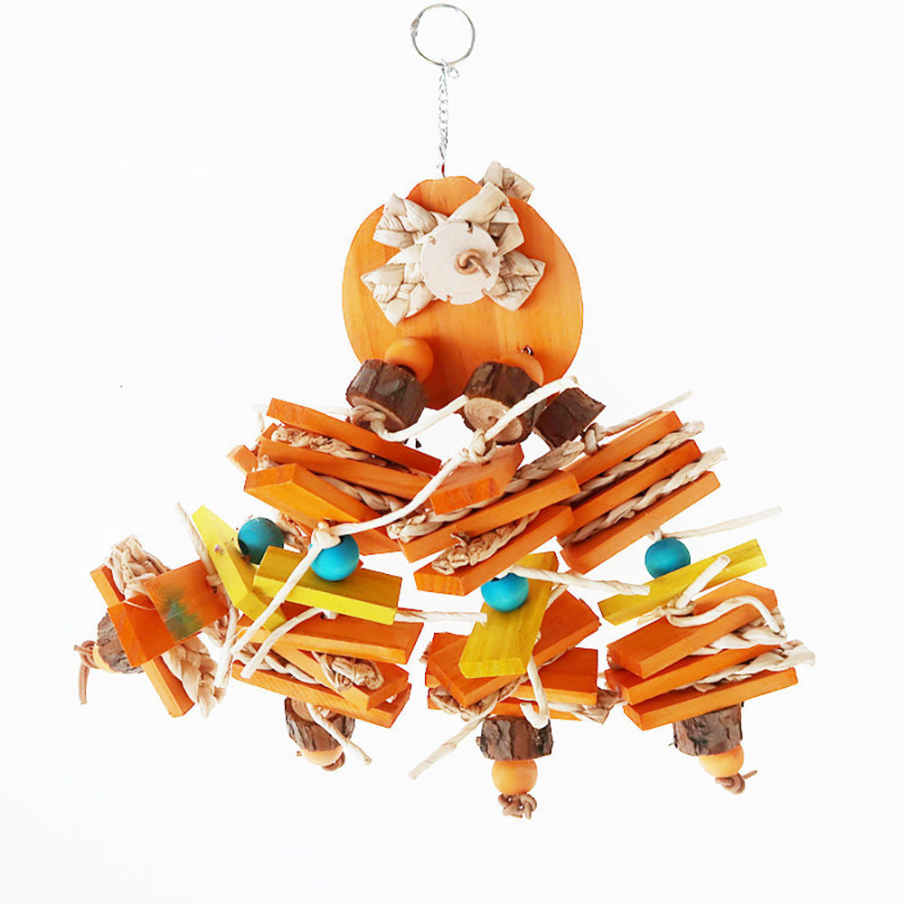 Parrot Chew Toys Wooden Chew String Corn Husk Teething Toys Cockatiel Tiger Skin Straw Bird Cage Small Pet Supplies