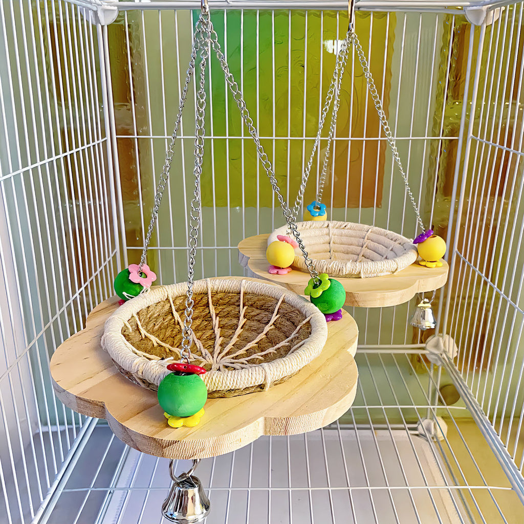 Parrot Nest Tiger Skin Sleeping Bird Nest Swing Hammock Peony Black Phoenix Stand Hand-woven Nest Warm Toy